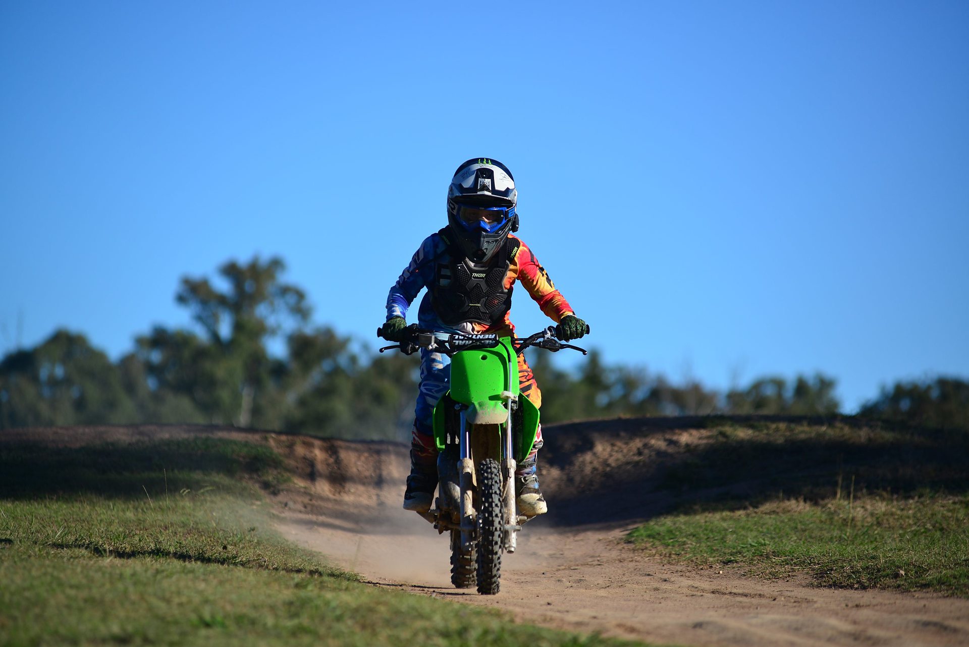 Rider on a jump at the Glendon MX track
